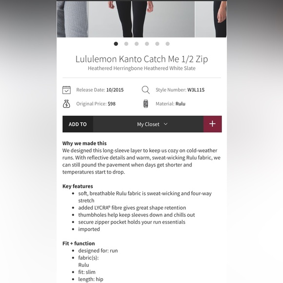 Great Condition lululemon White Slate Heathered Herringbone Kanto size 8 - Picture 2 of 7